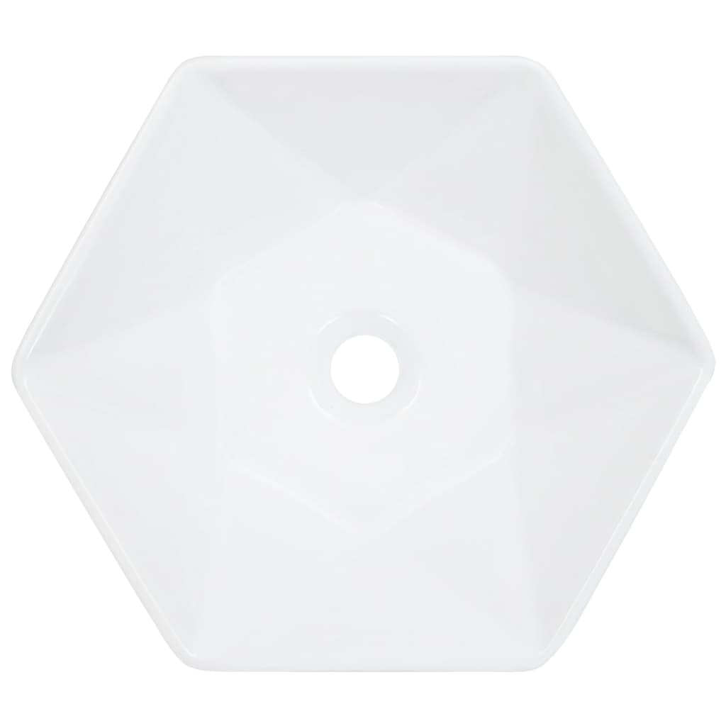 vidaXL Мивка, 41x36,5x12 см, керамична, бяла