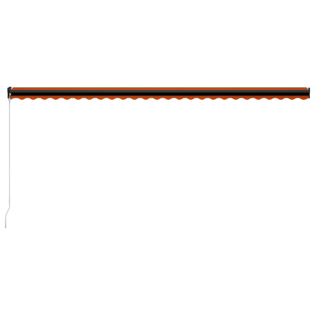vidaXL Ръчно прибиращ се сенник, 600x300 см, оранжево и кафяво