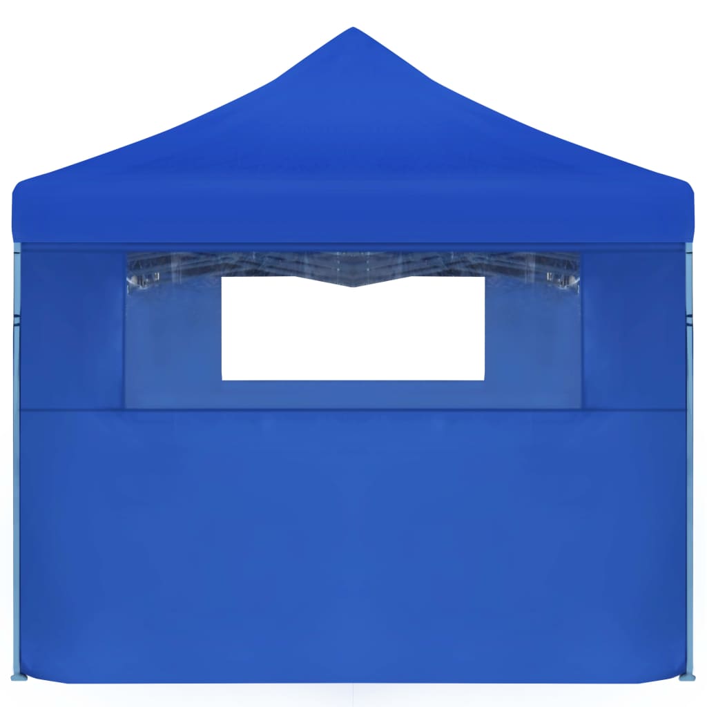 vidaXL Сгъваема шатра с 5 странични стени, 3x9 м, синя