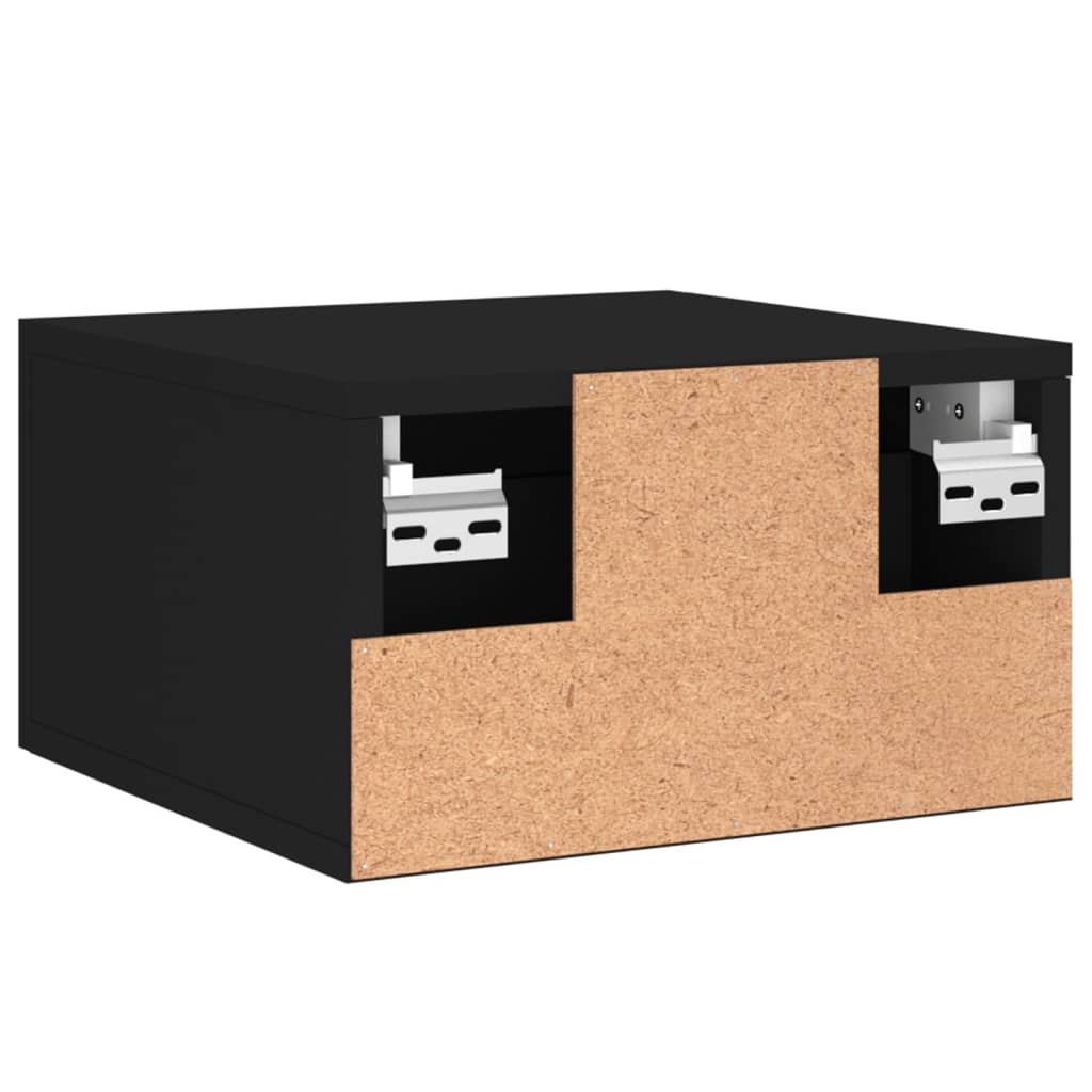 vidaXL Нощни шкафчета за стенен монтаж, 2 бр, черен, 35x35x20 см
