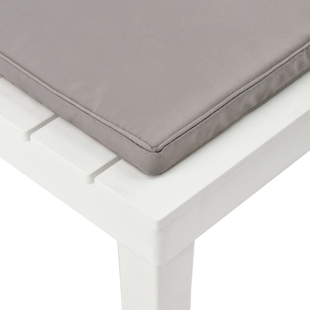 vidaXL Градински лаундж стол с шалте, пластмаса, бял