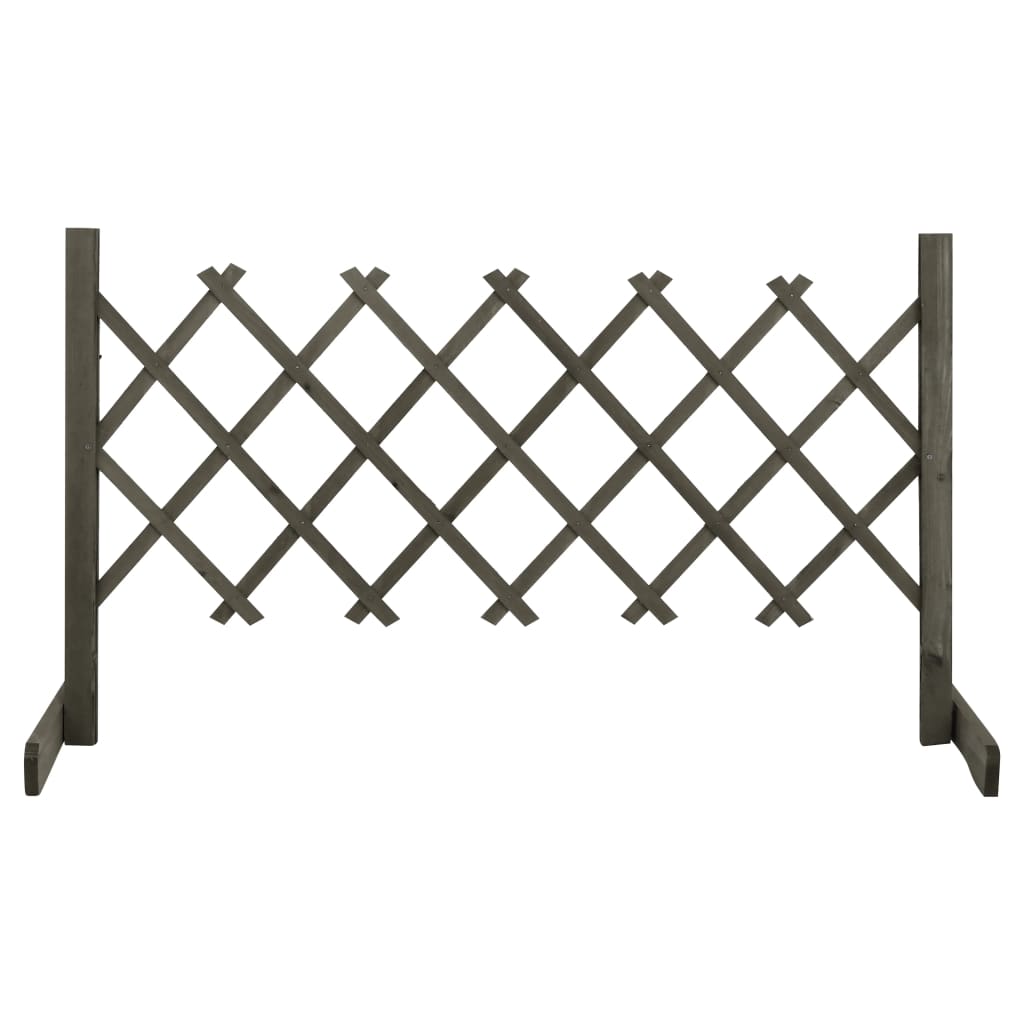 vidaXL Градинска оградна решетка, сива, 120x60 см, чам масив