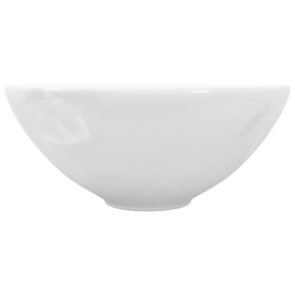 Кръгла керамична бяла мивка с корито