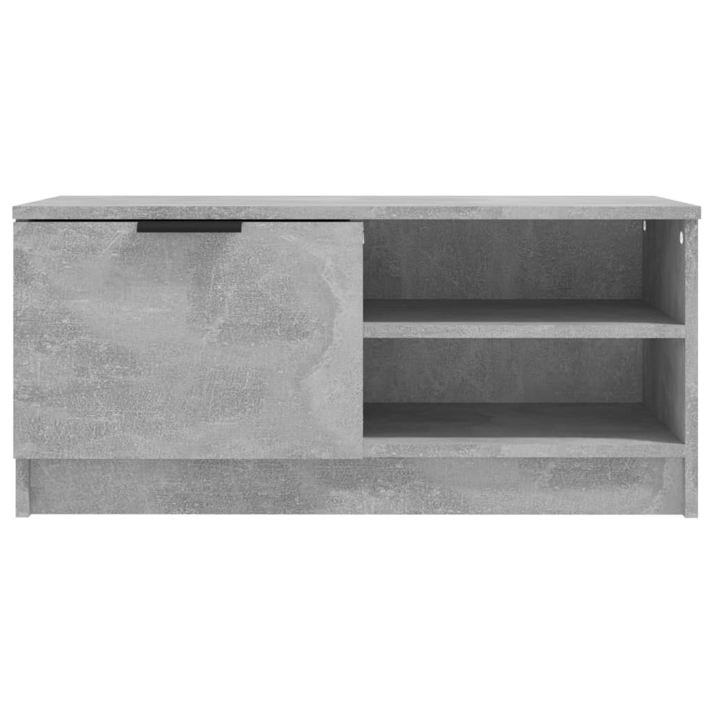 vidaXL ТВ шкаф, бетонно сиво, 80x35x36,5 см, инженерно дърво