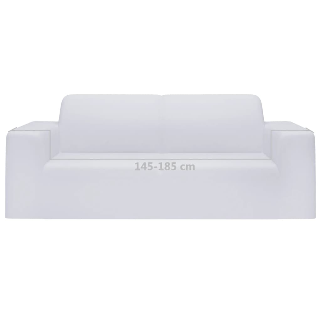 vidaXL Разтеглив калъф за 2-местен диван, бял, полиестерно жарсе