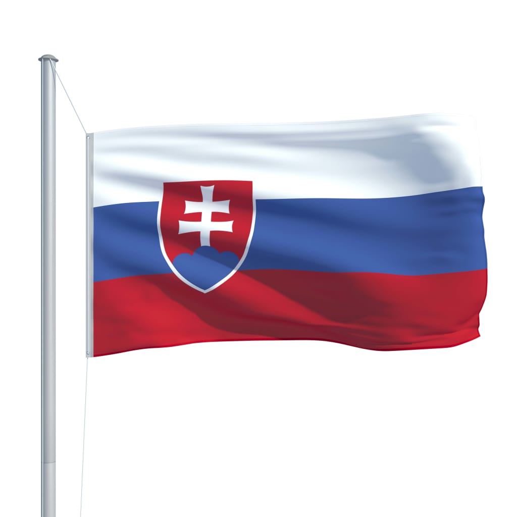 vidaXL Флаг на Словакия и алуминиев флагщок, 6,2 м