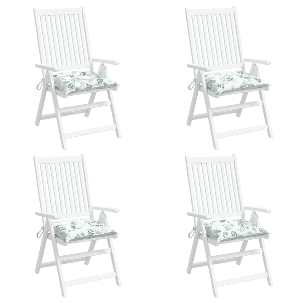 vidaXL Възглавници за столове, 4 бр, на листа, 40x40x7 см, плат