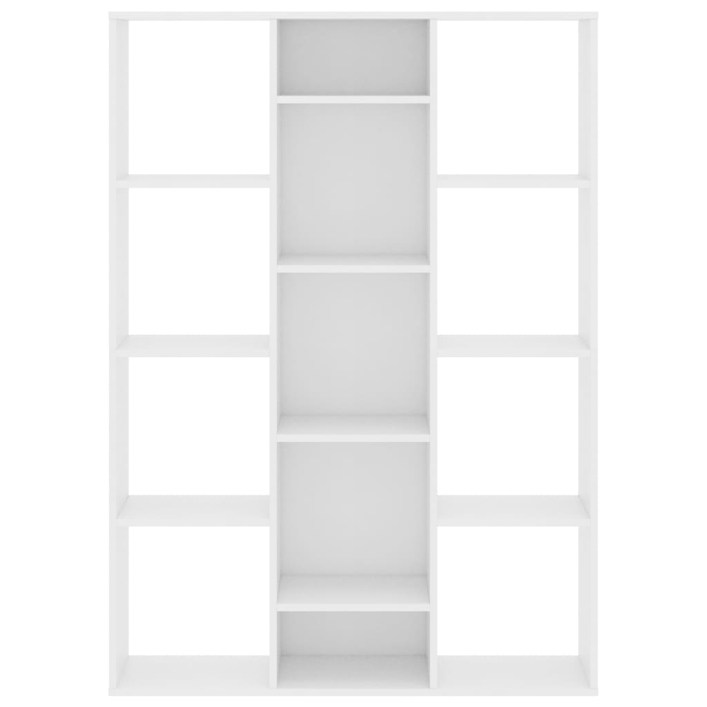 vidaXL Разделител за стая/библиотека, бял, 100x24x140 см, ПДЧ