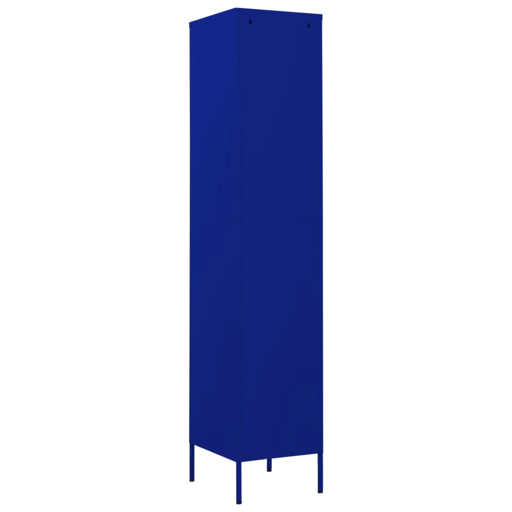 vidaXL Шкаф с отделения, нейви синьо, 35x46x180 см, стомана