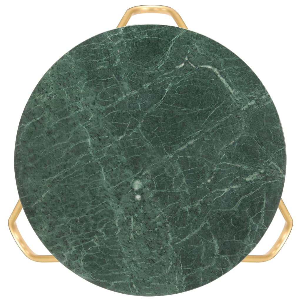 vidaXL Кафе маса зелена 65x65x42 см естествен камък мраморна текстура