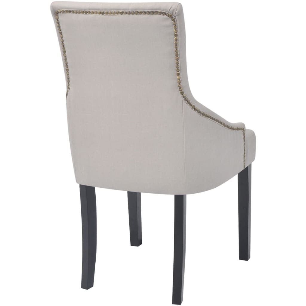 vidaXL Трапезни столове, 6 бр, кремаво-сиви, текстил