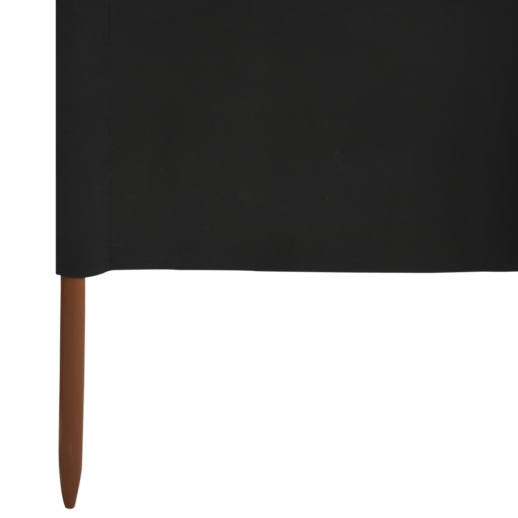 vidaXL Параван против вятър от 5 панела, текстил, 600x160 см, черен