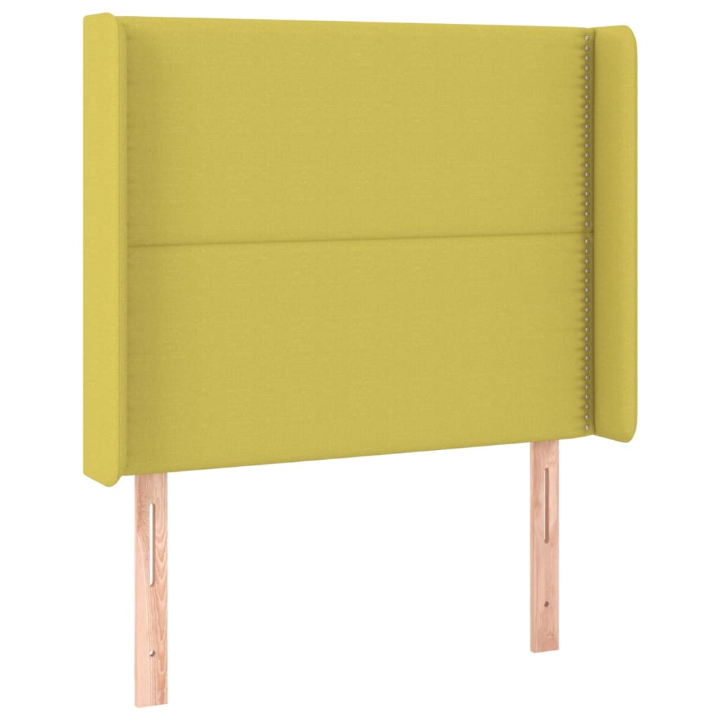 vidaXL Горна табла за легло с уши, зелена, 93x16x118/128 см, плат