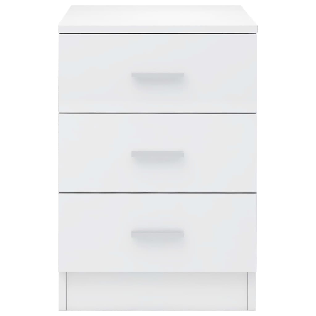 vidaXL Нощно шкафче, бял гланц, 38x35x56 см, ПДЧ
