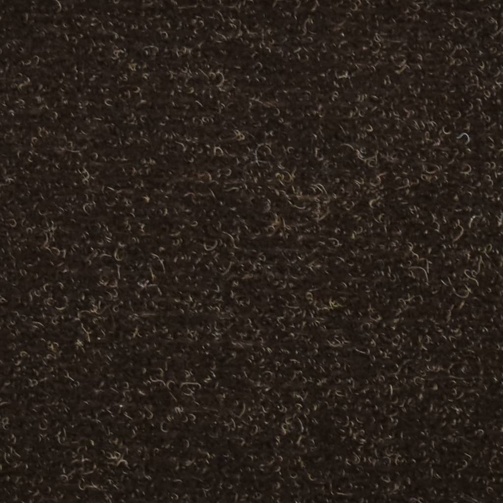 vidaXL Самозалепващи стелки за стъпала, 15 бр, тъмнокафяви, 56x17x3 см