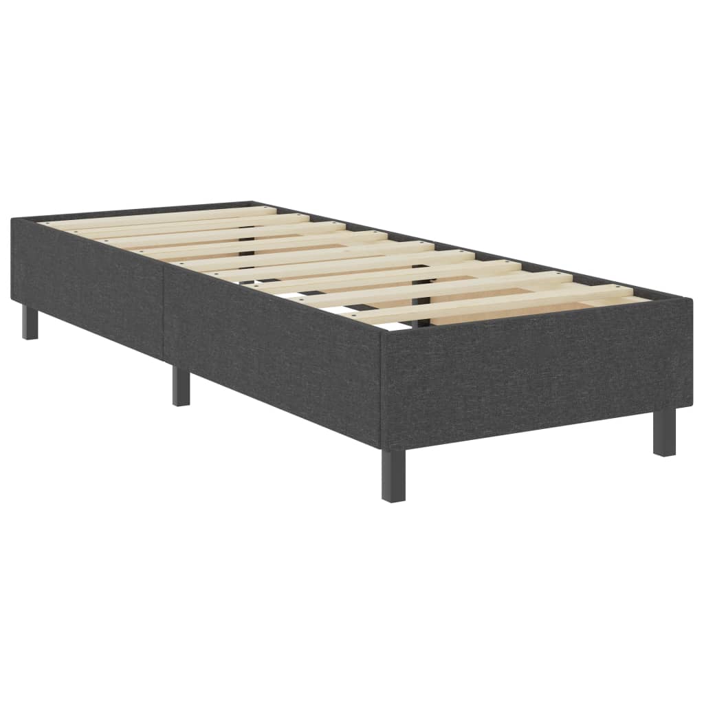 vidaXL Рамка за боккспринг легло, тъмносива, текстил, 90x200 см