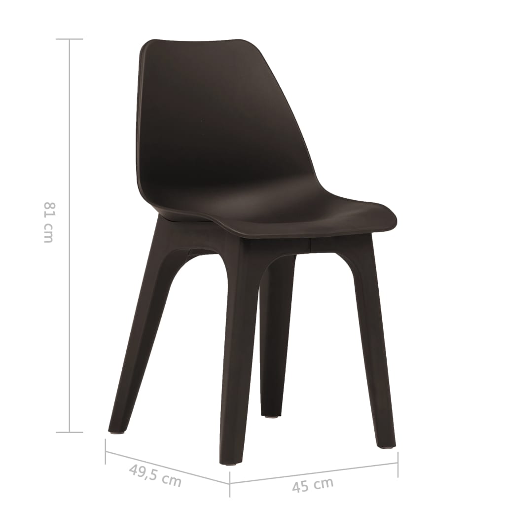 vidaXL Градински столове, 2 бр, кафяви, пластмаса