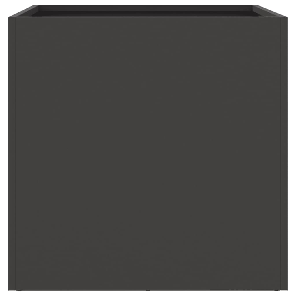 vidaXL Кашпи, 2 бр, черни, 49x47x46 см, студеновалцувана стомана