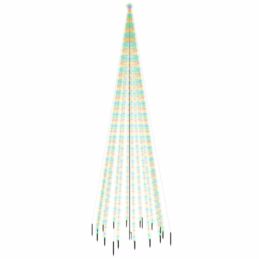 vidaXL Коледна елха с шип, многоцветна, 1134 LED, 800 см