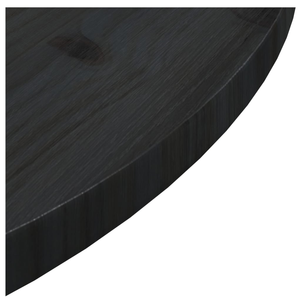 vidaXL Плот за маса, черен, Ø70x2,5 см, бор масив