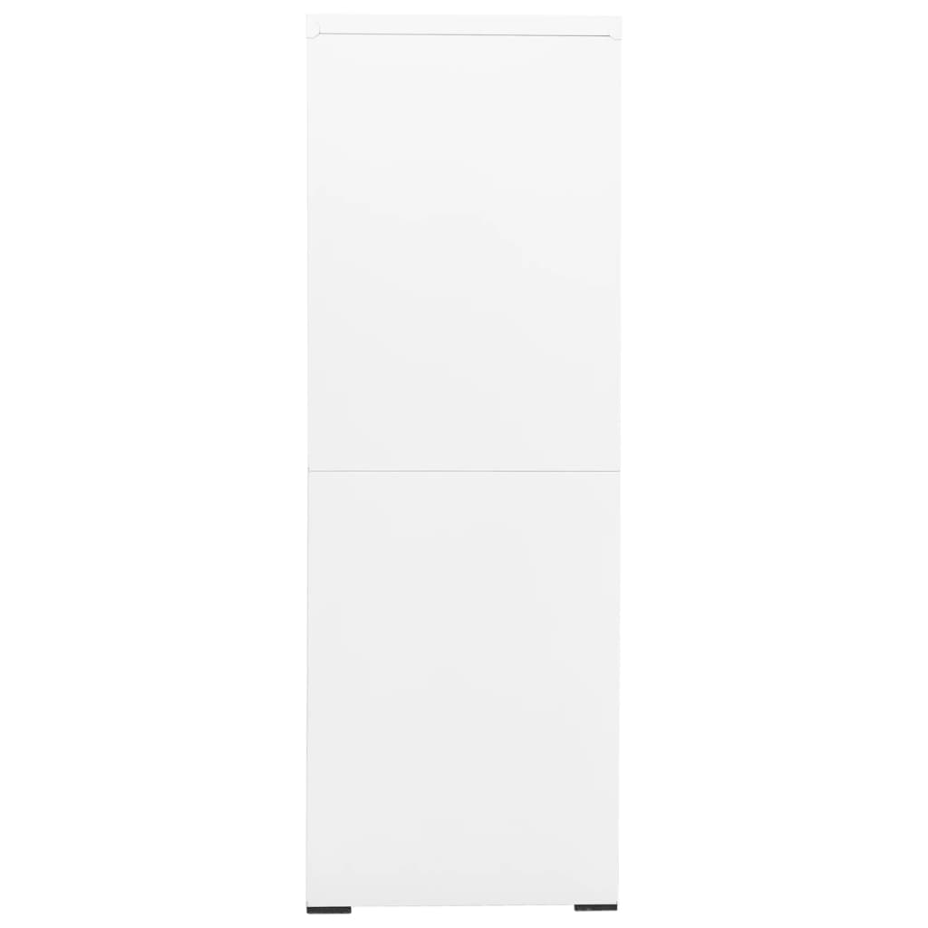 vidaXL Шкаф за папки, бял, 90x46x134 cм, стомана