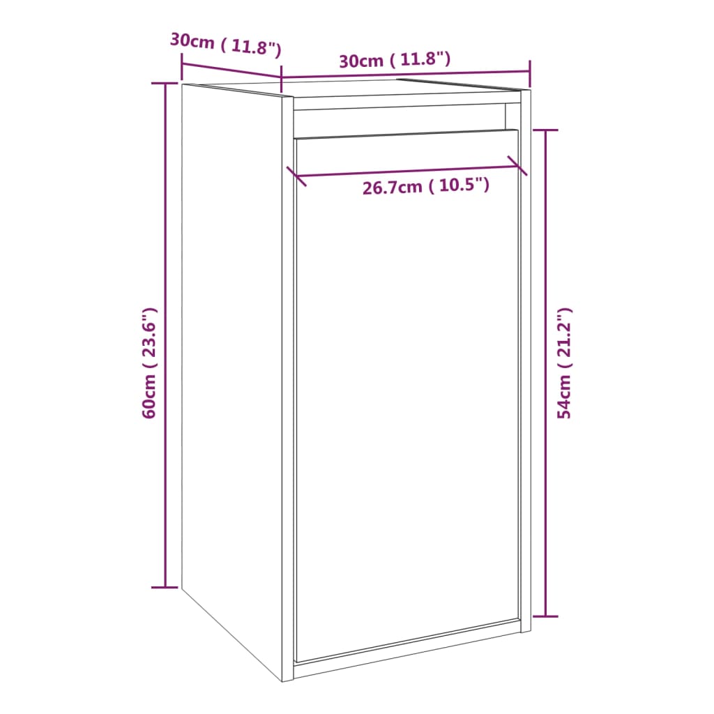 vidaXL Стенни шкафове, 2 бр, 30x30x60 см, бор масив