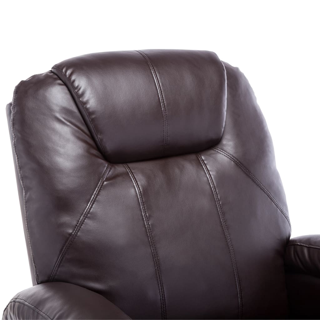 vidaXL Масажен стол с люлееща функция, кафяв, изкуствена кожа