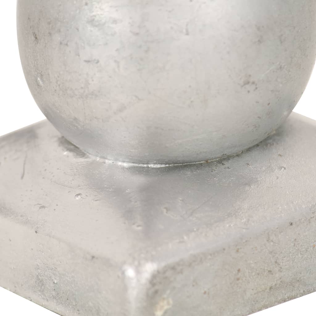 vidaXL Капаци за стълбове, 6 бр, глобус, поцинкован метал, 71x71 мм
