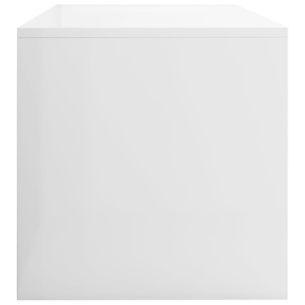 vidaXL ТВ шкаф, бяло със силен гланц, 100x40x40 см, ПДЧ