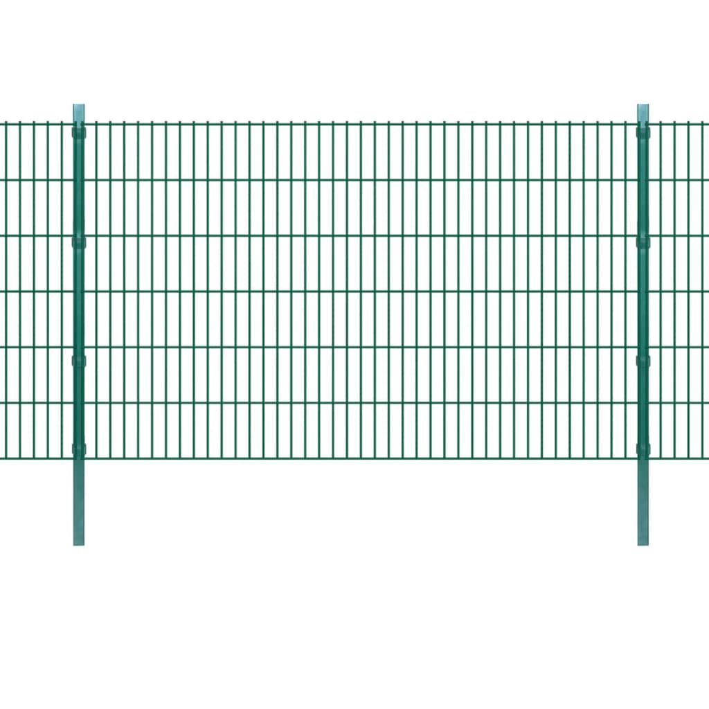 vidaXL Стълбове за ограда 10 бр зелени 170 см поцинкована стомана