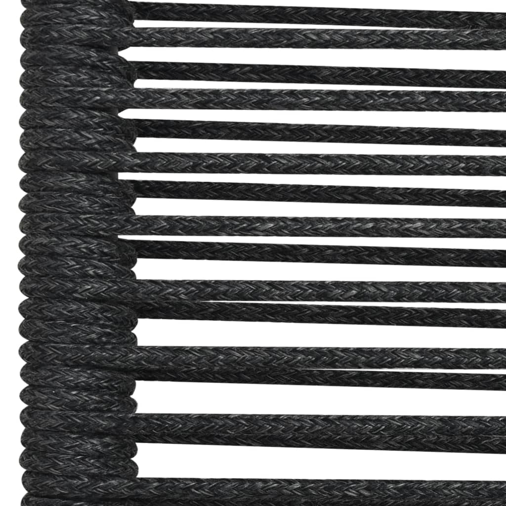 vidaXL Градински трапезен комплект 9 части памучно въже стомана черен