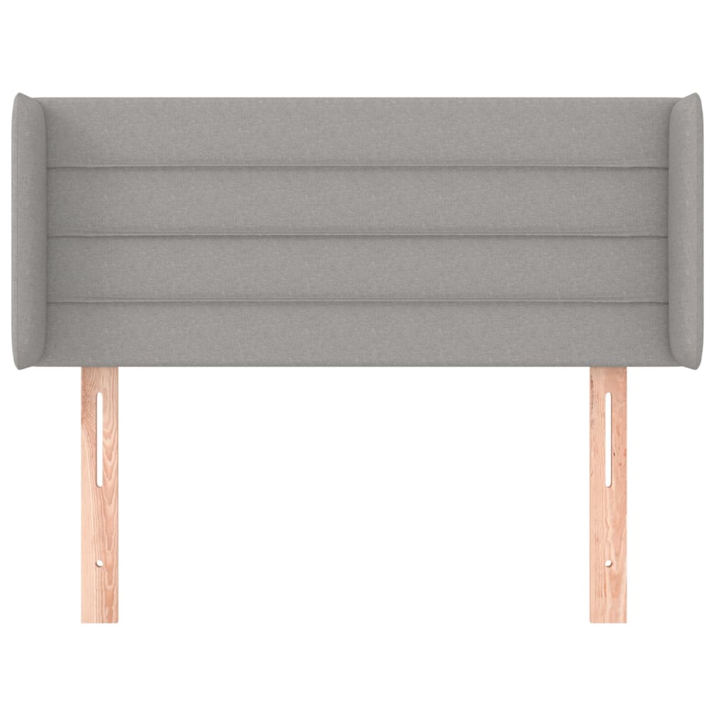 vidaXL Горна табла за легло с уши, светлосива,93x16x78/88 см, плат