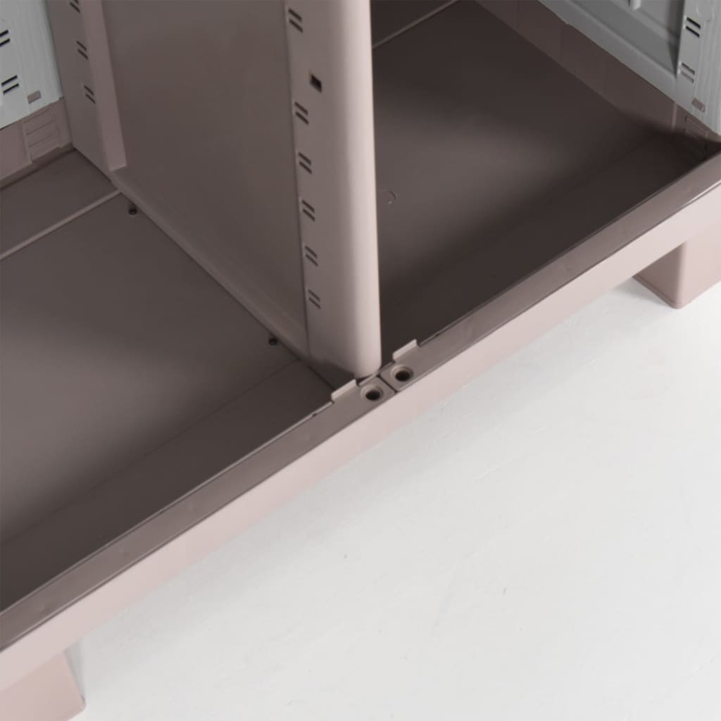 vidaXL Шкаф за съхранение с 2 врати, 68x39x170 см, светлосиво и бежово