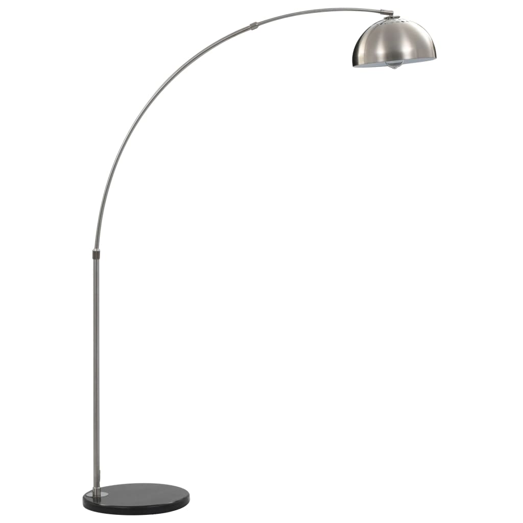 vidaXL Наземна лампа с арковиден дизайн, 60 W, сребриста, E27, 170 см