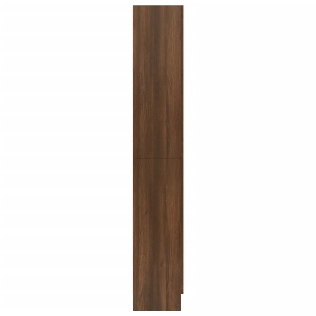 vidaXL Шкаф витрина, кафяв дъб, 82,5x30,5x185,5 см, инженерно дърво