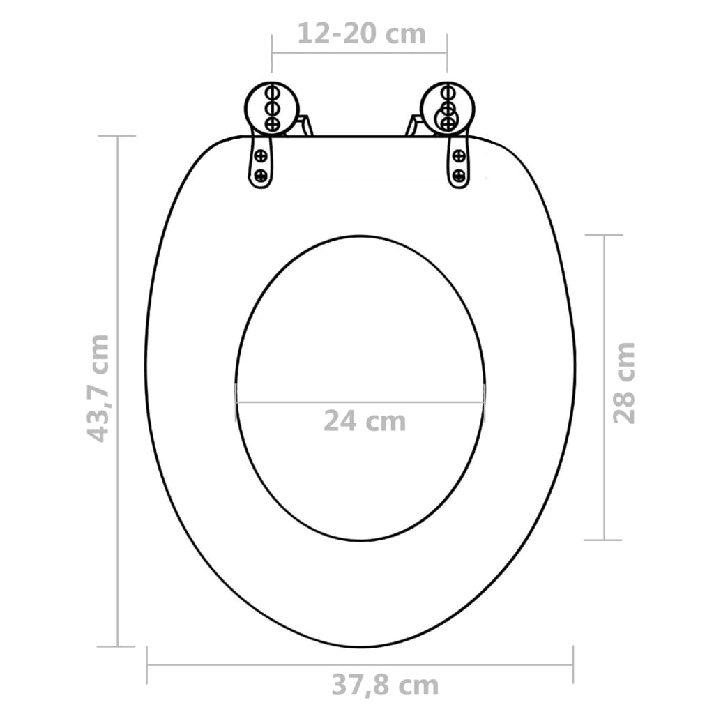 vidaXL WC тоалетна седалка с капак, МДФ, дизайн савана