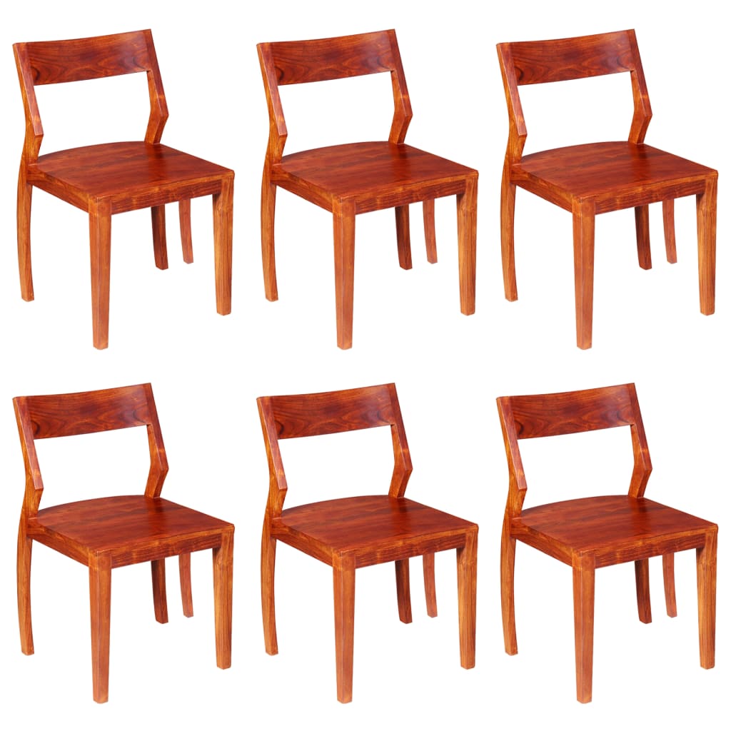 vidaXL Трапезни столове, 6 бр, акациево дърво масив, шишам