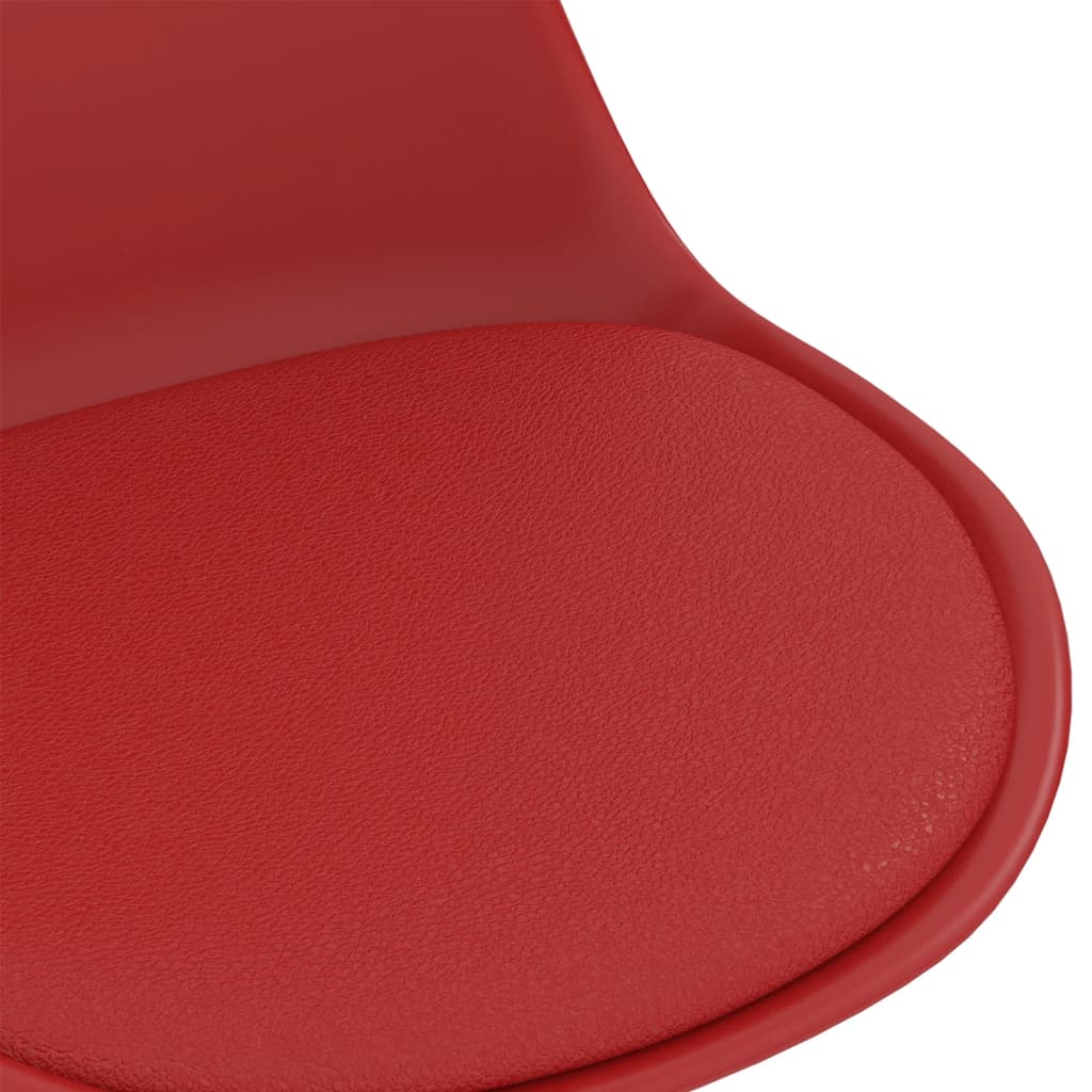 vidaXL Трапезни столове, 2 бр, червени, изкуствена кожа
