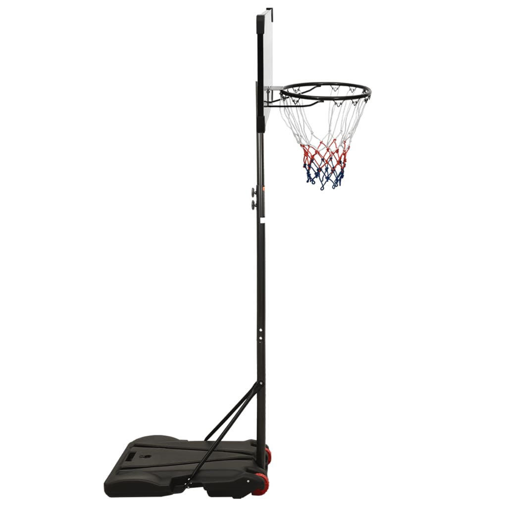 vidaXL Баскетболна стойка, прозрачна, 216-250 см, поликарбонат