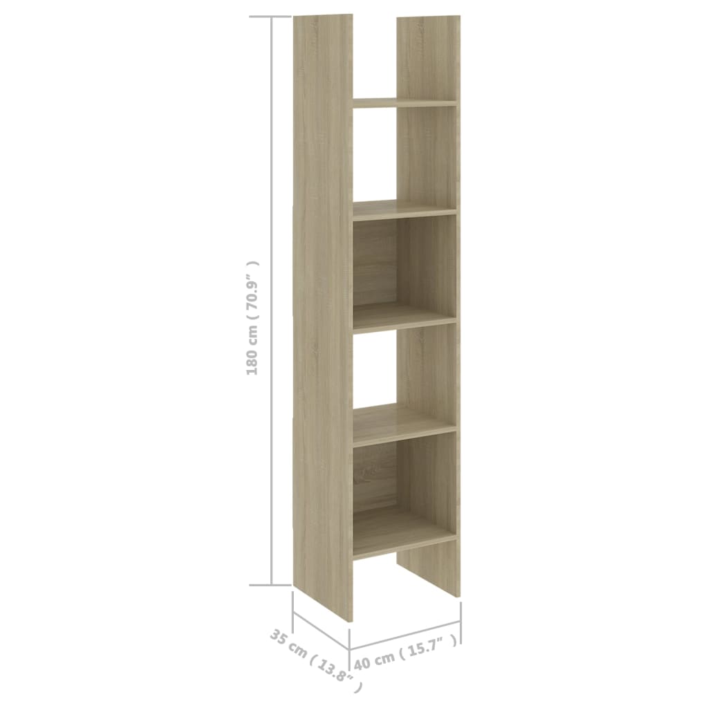 vidaXL Комплект шкафове за книги от 4 части, дъб сонома, ПДЧ