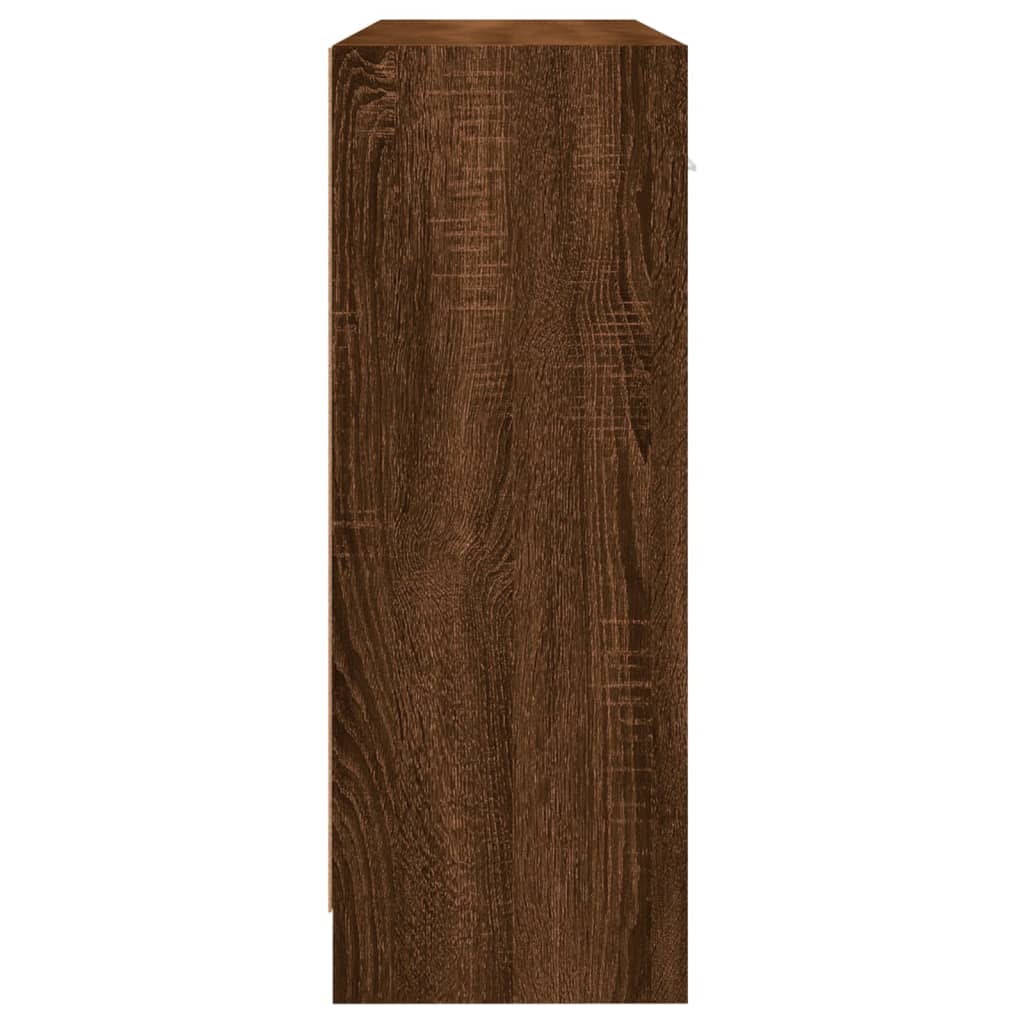 vidaXL Сайдборд, Кафяв дъб, 91x28x75 см, инженерно дърво
