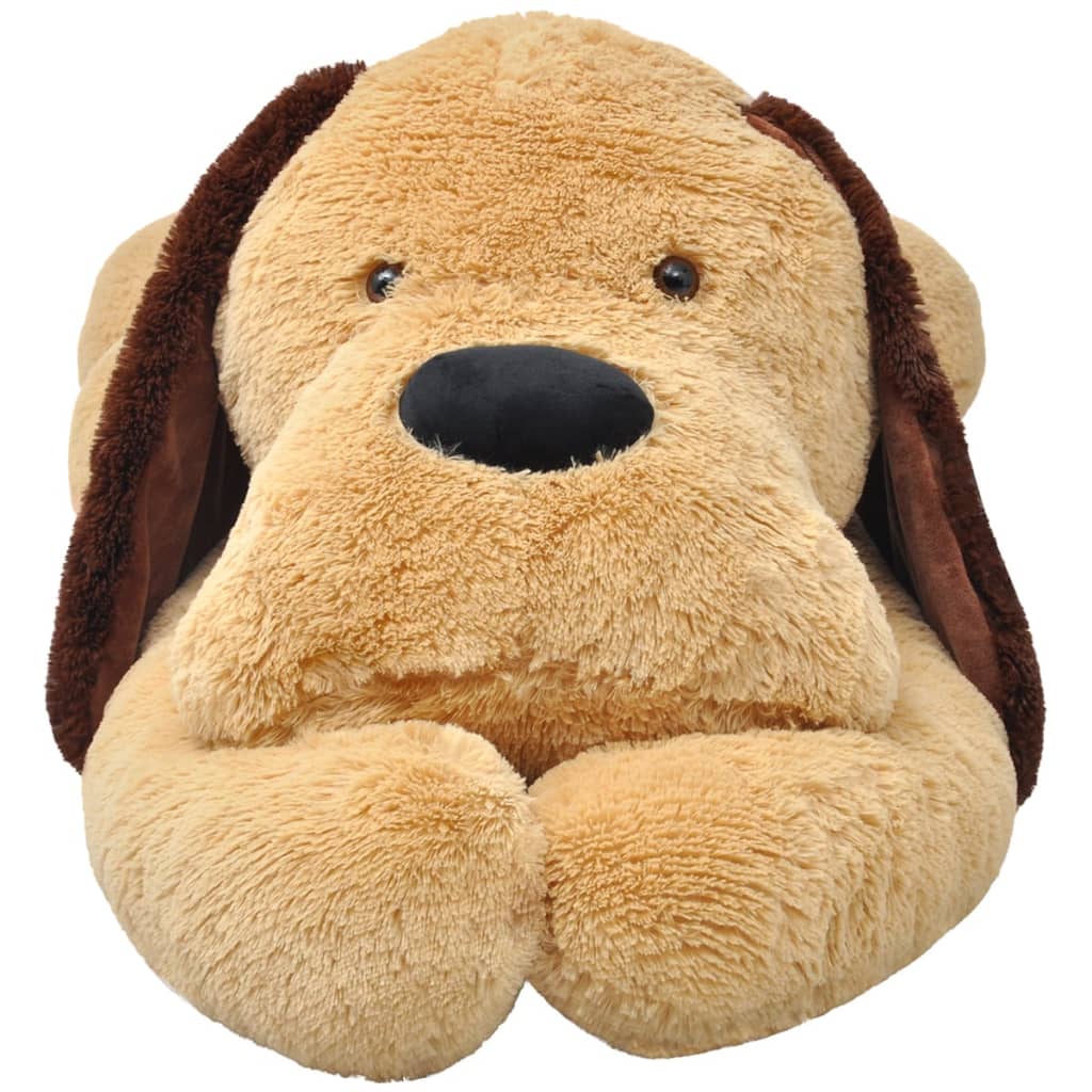 vidaXL Плюшена играчка куче, кафяв плюш,120 см