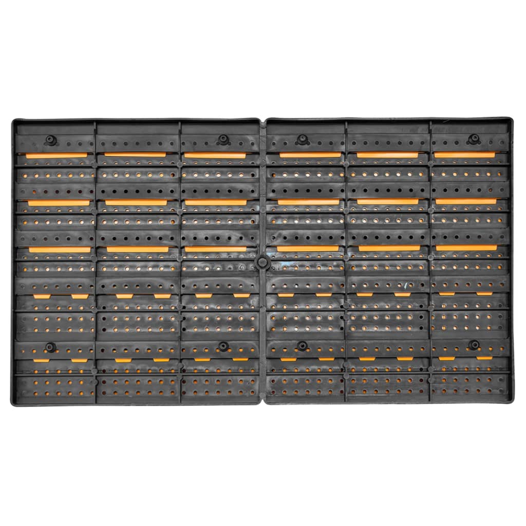 vidaXL Стенен органайзер с 32 бр кутии за инструменти жълто и черно