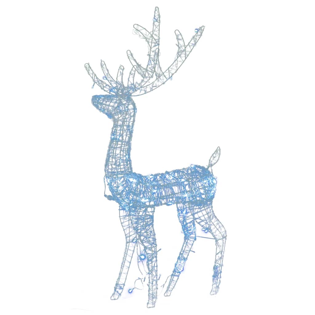 vidaXL Коледна украса северни елени, акрил, 2 бр, 120 см, студено бяло