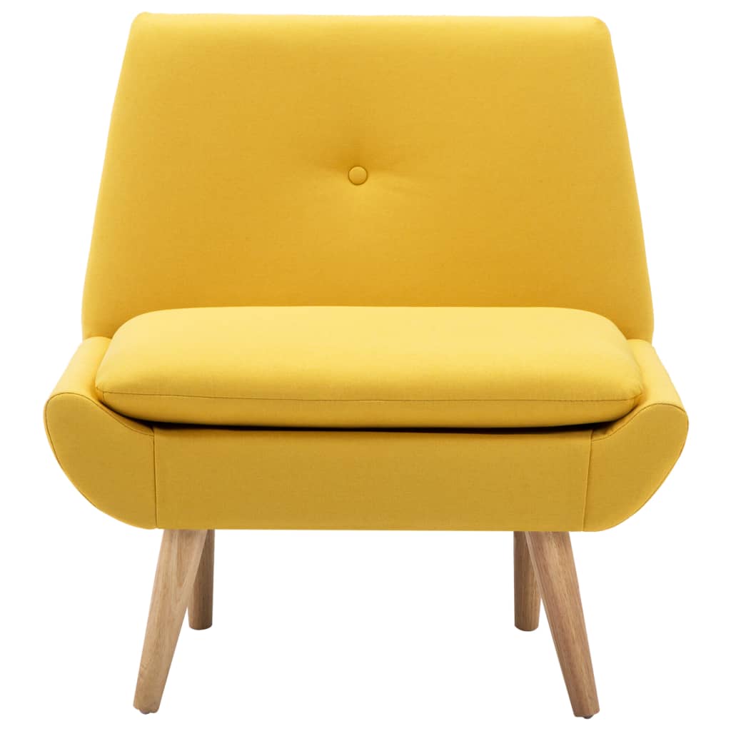 vidaXL Тапициран стол, жълт, текстил
