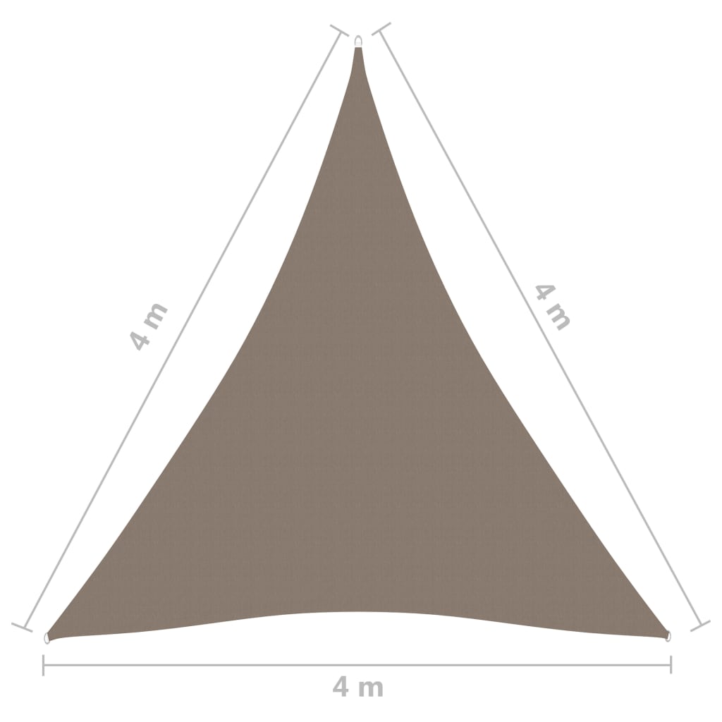 vidaXL Платно-сенник, Оксфорд плат, триъгълно, 4x4x4 м, таупе