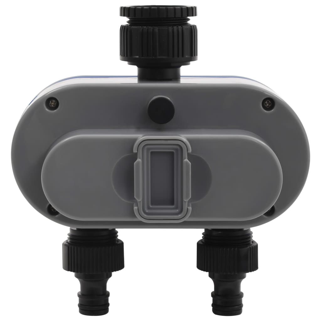 vidaXL Дигитален таймер за поливане с двоен изход и сензор за дъжд