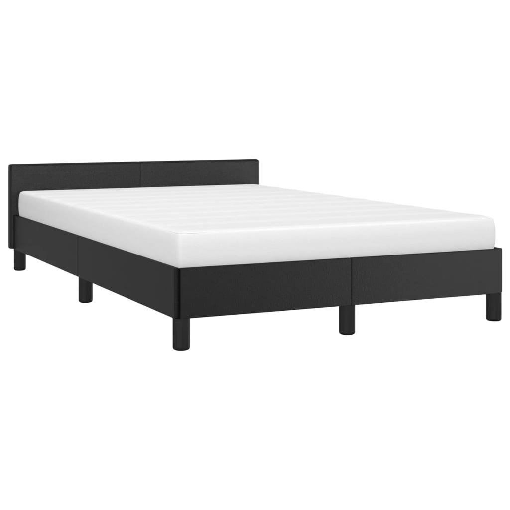 vidaXL Рамка за легло с табла, черна, 120x200 см, изкуствена кожа