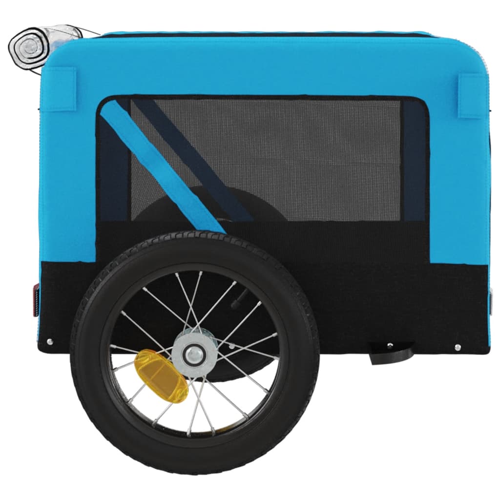 vidaXL Ремарке за колело за любимци синьо черно Оксфорд плат и желязо