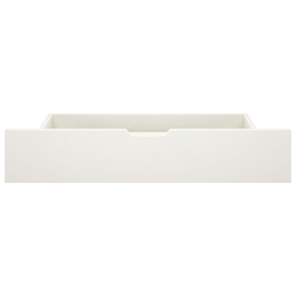 vidaXL Рамка за легло балдахин и 4 чекмеджета бяла бор масив 180x200см